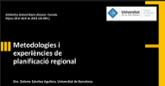 Seminari-conferncia: 'Metodologies i experincies de planificaci regional'